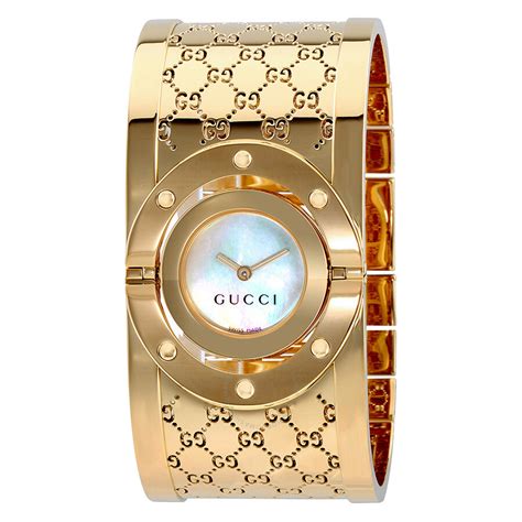 gucci watch women red and white cuff|gucci diamond watches ladies.